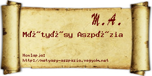 Mátyásy Aszpázia névjegykártya